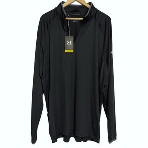 Under Armour UPF 50 NWT Mens Jacket 1/4 Zip  Loose Fit Shirt Size 2XL Black